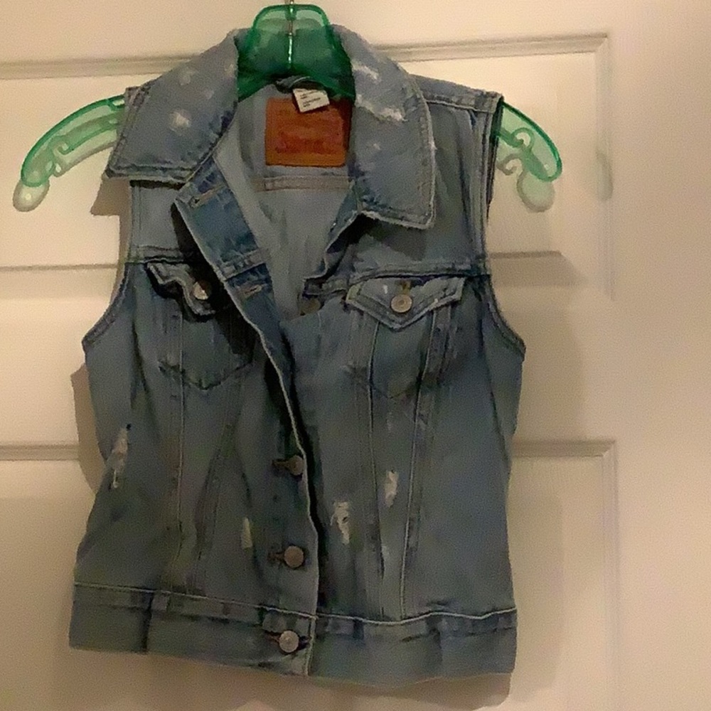 Levi’s distressed denim vest